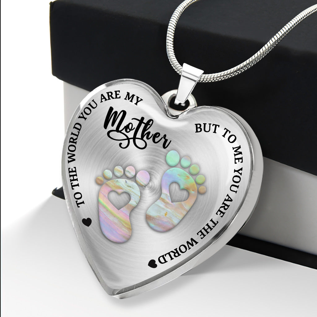 To The World - Personalized Mother's Day Mother Heart Pendant Necklace