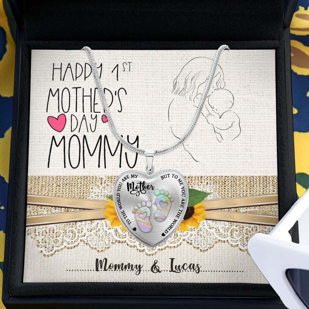 To The World - Personalized Mother's Day Mother Heart Pendant Necklace