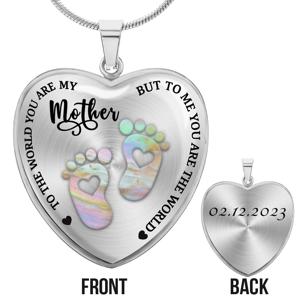 To The World - Personalized Mother's Day Mother Heart Pendant Necklace