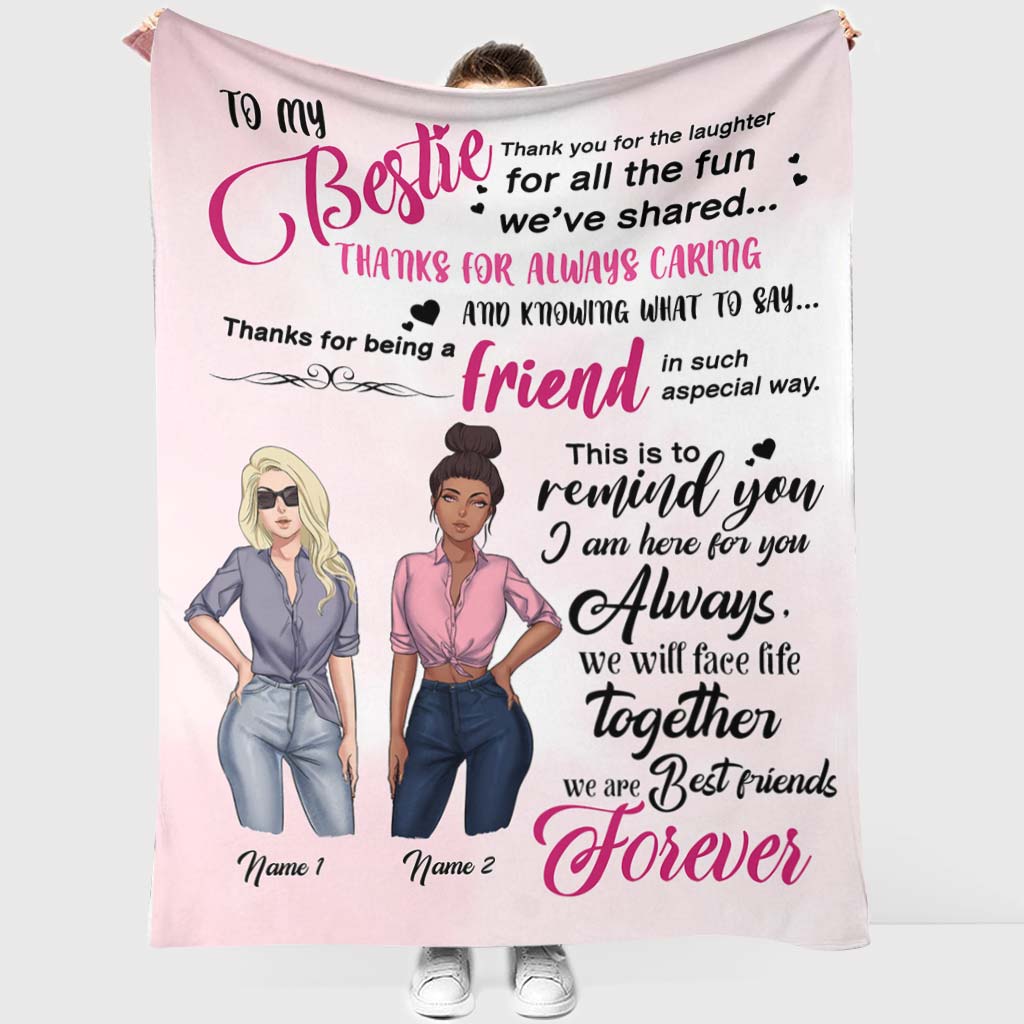 To My Bestie - Personalized Blanket