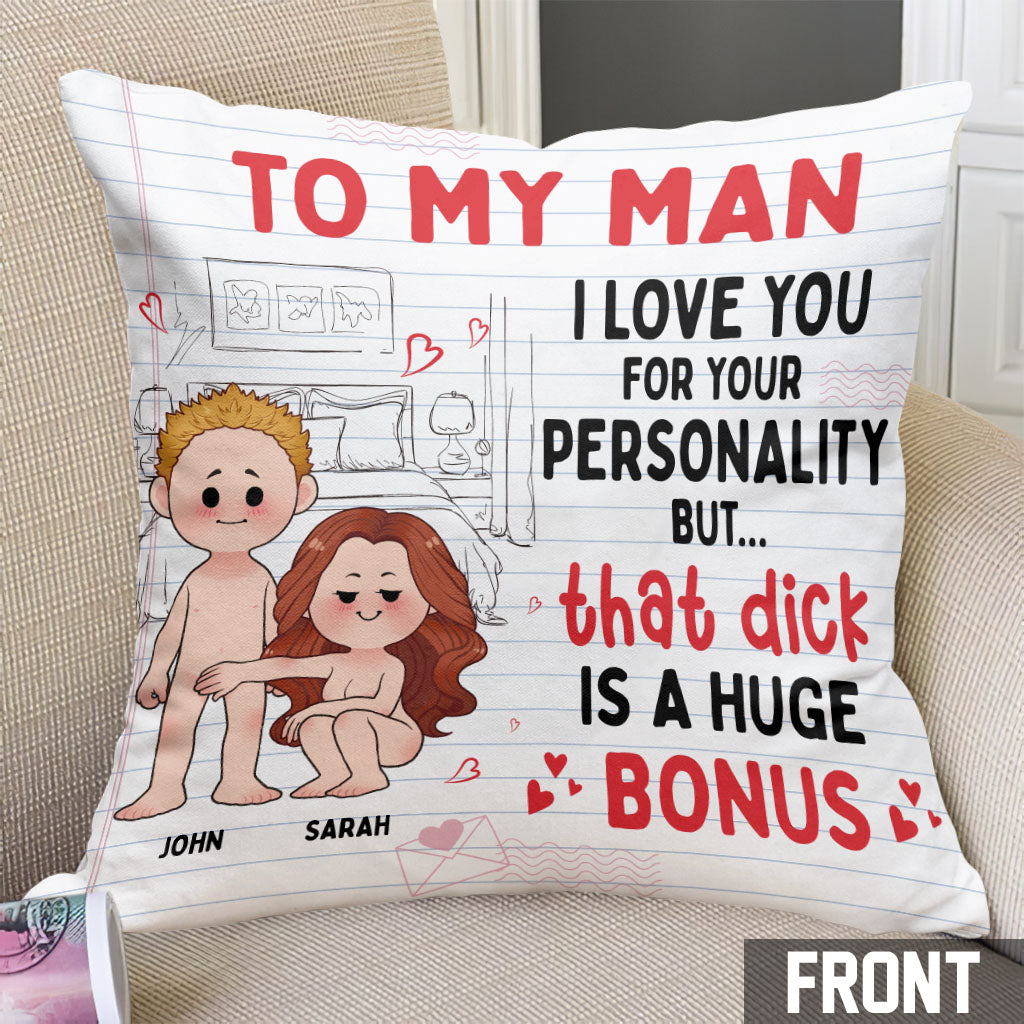 I Love You For Your Personality - Personalized Couple Couple Throw Pillow