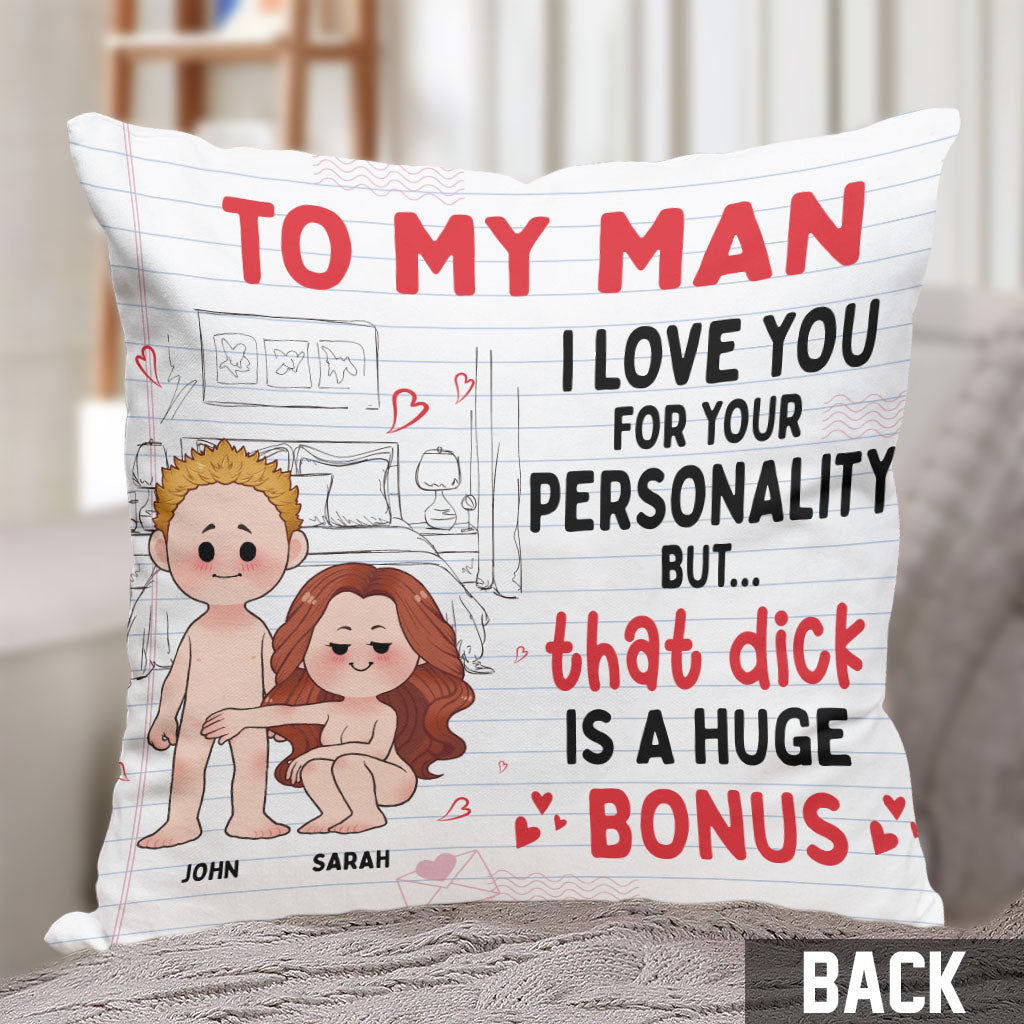 I Love You For Your Personality - Personalized Couple Couple Throw Pillow
