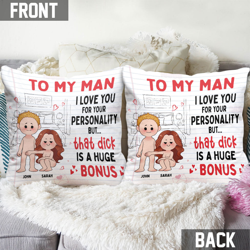 I Love You For Your Personality - Personalized Couple Couple Throw Pillow