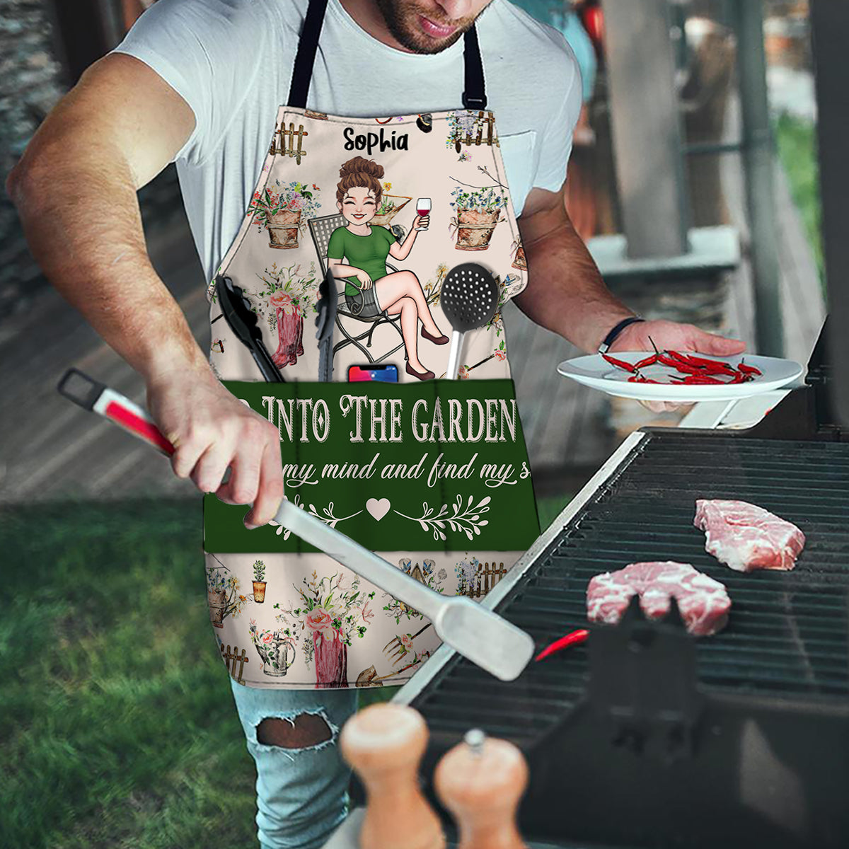 And Into The Garden I go - Personalized Gardening Apron