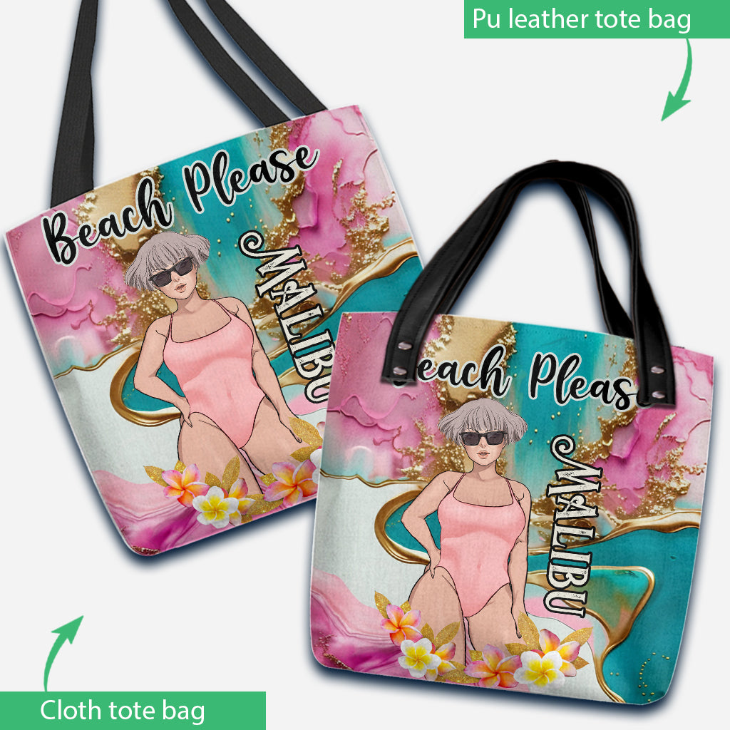 Beach Please - Personalized Sea Lover Tote Bag
