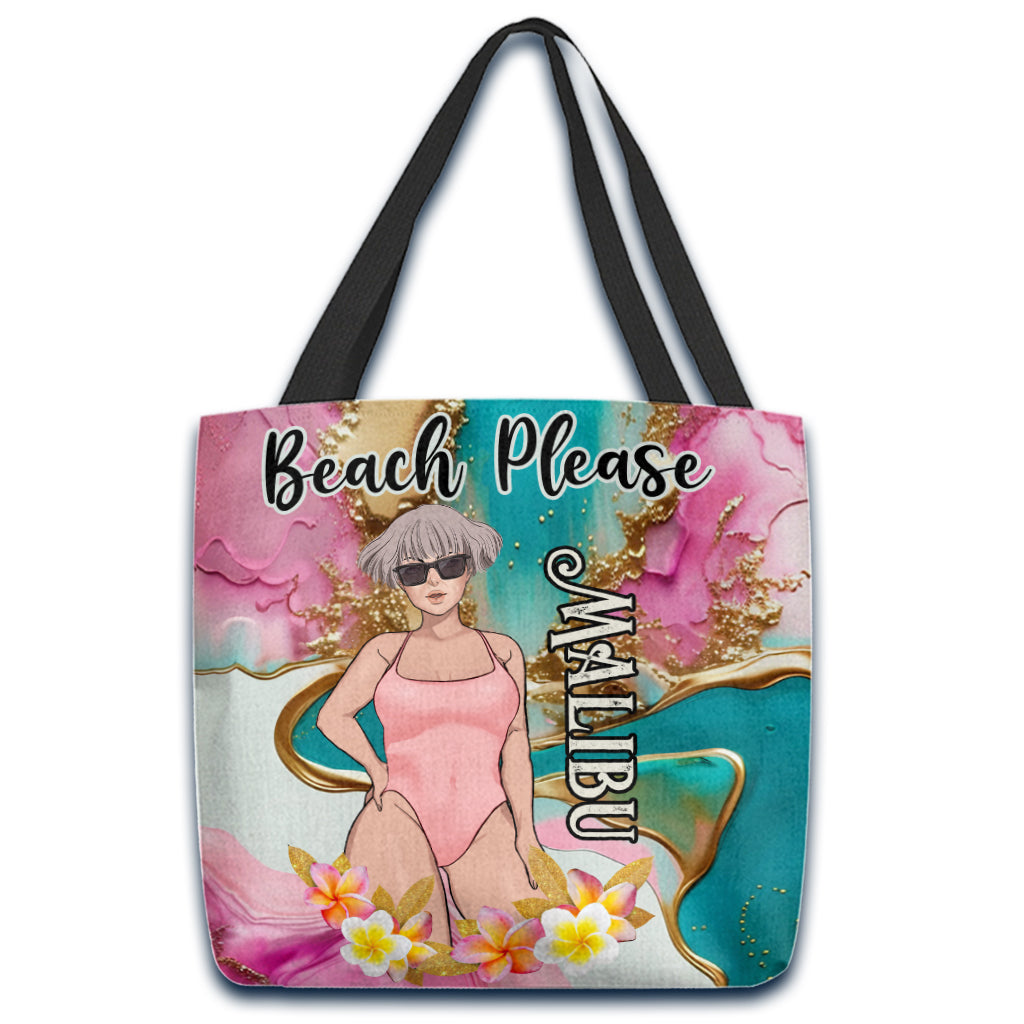 Beach Please - Personalized Sea Lover Tote Bag