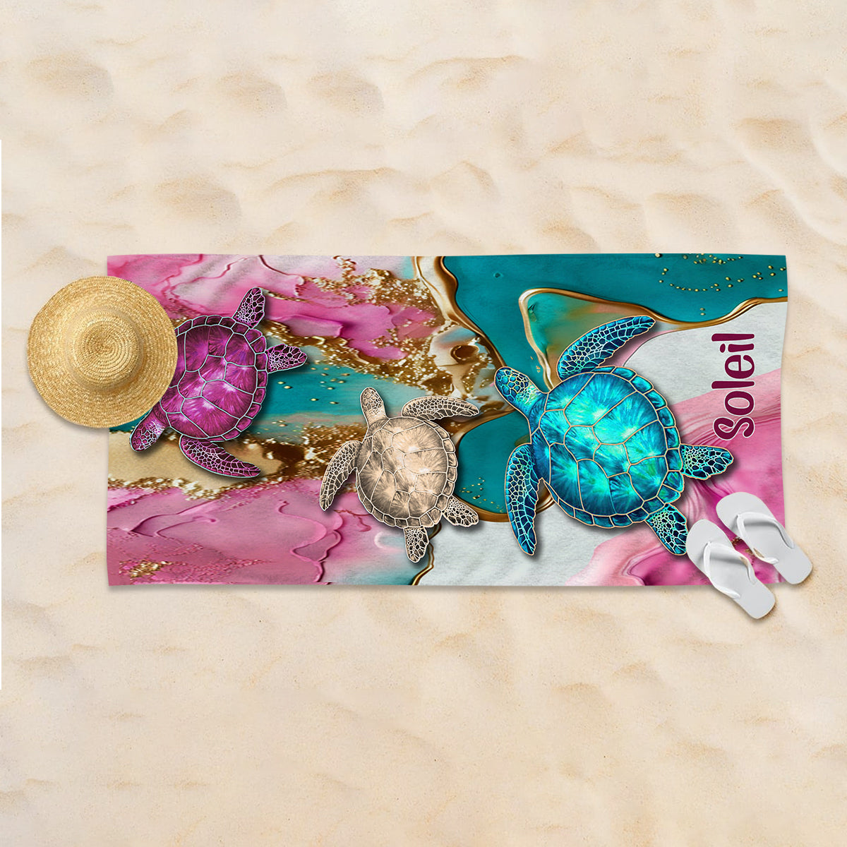 Beach Please - Personalized Sea Lover Beach Towel