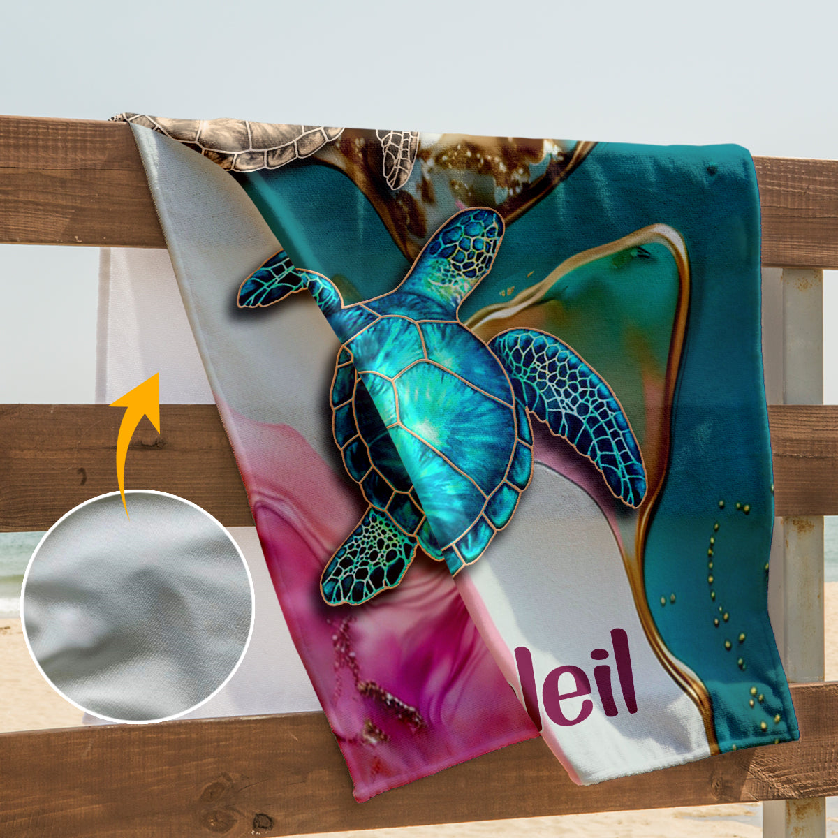 Beach Please - Personalized Sea Lover Beach Towel