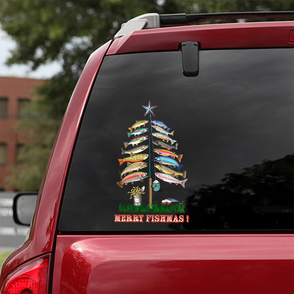 Merry Fishmas - Christmas Fishing Decal Full
