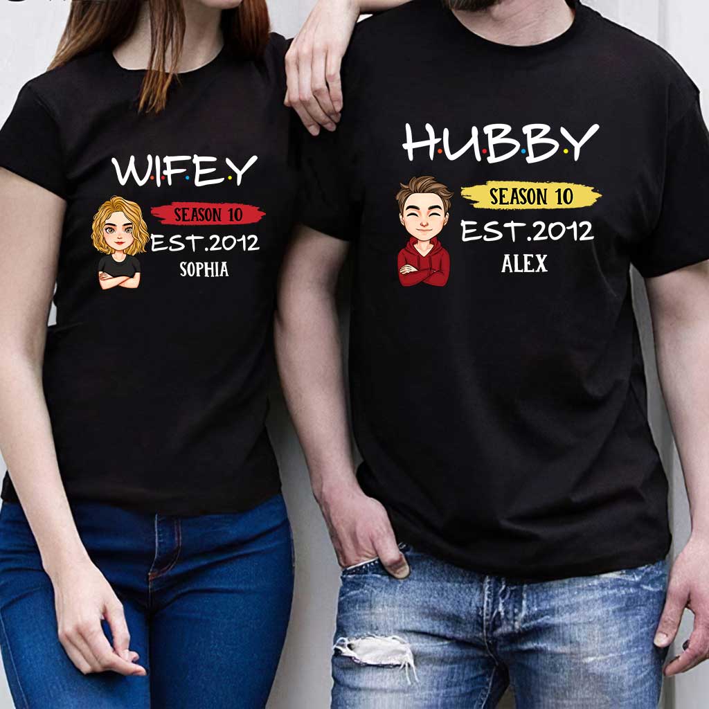 Hubby Wifey - Personalized Couple T-shirt and Hoodie