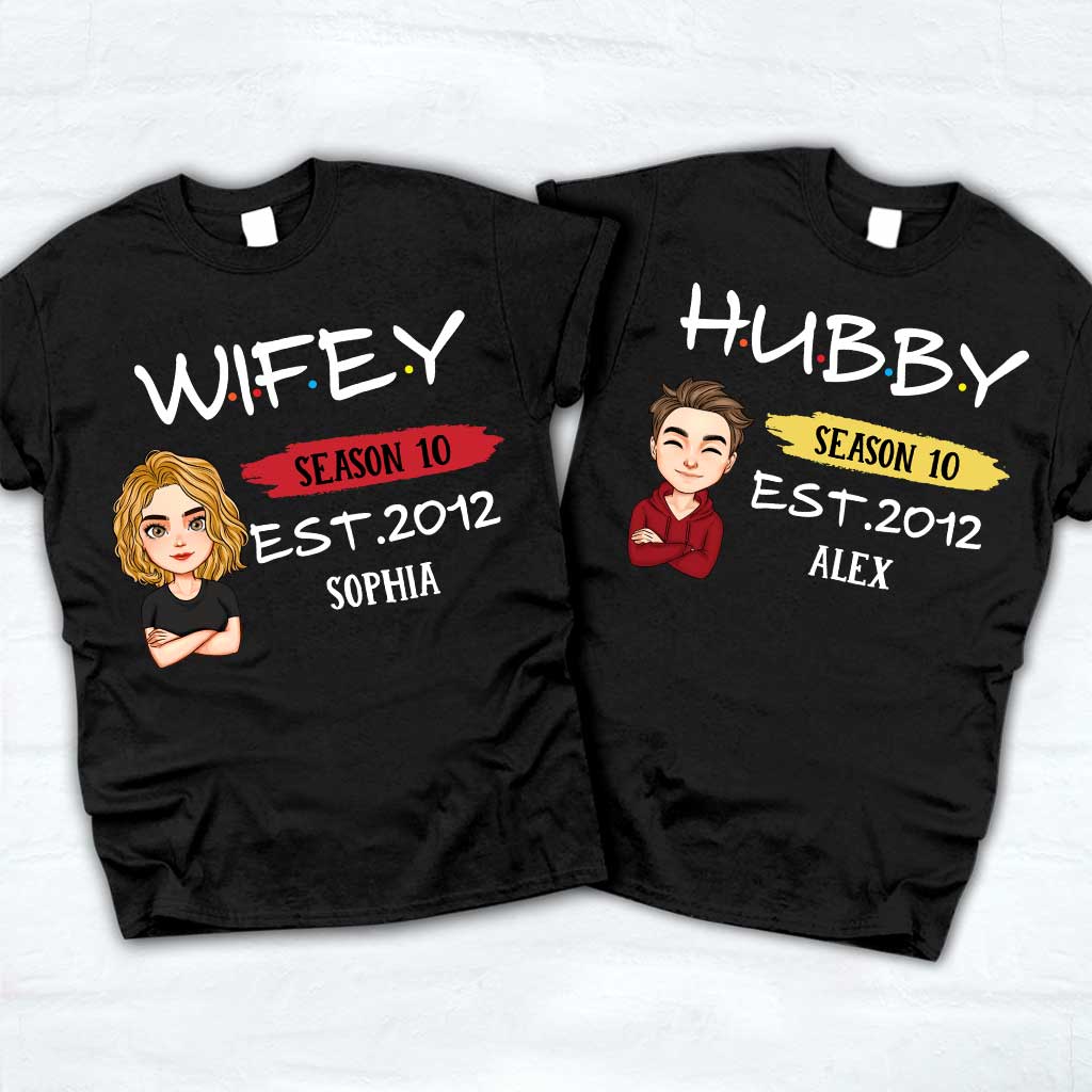 Hubby Wifey - Personalized Couple T-shirt and Hoodie