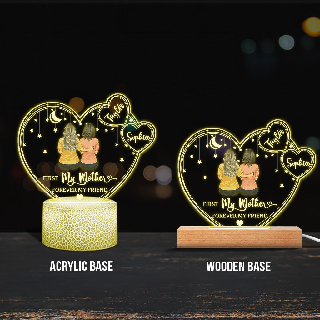 I Love You Mom - Personalized Mother's day Mother Shaped Plaque Light Base