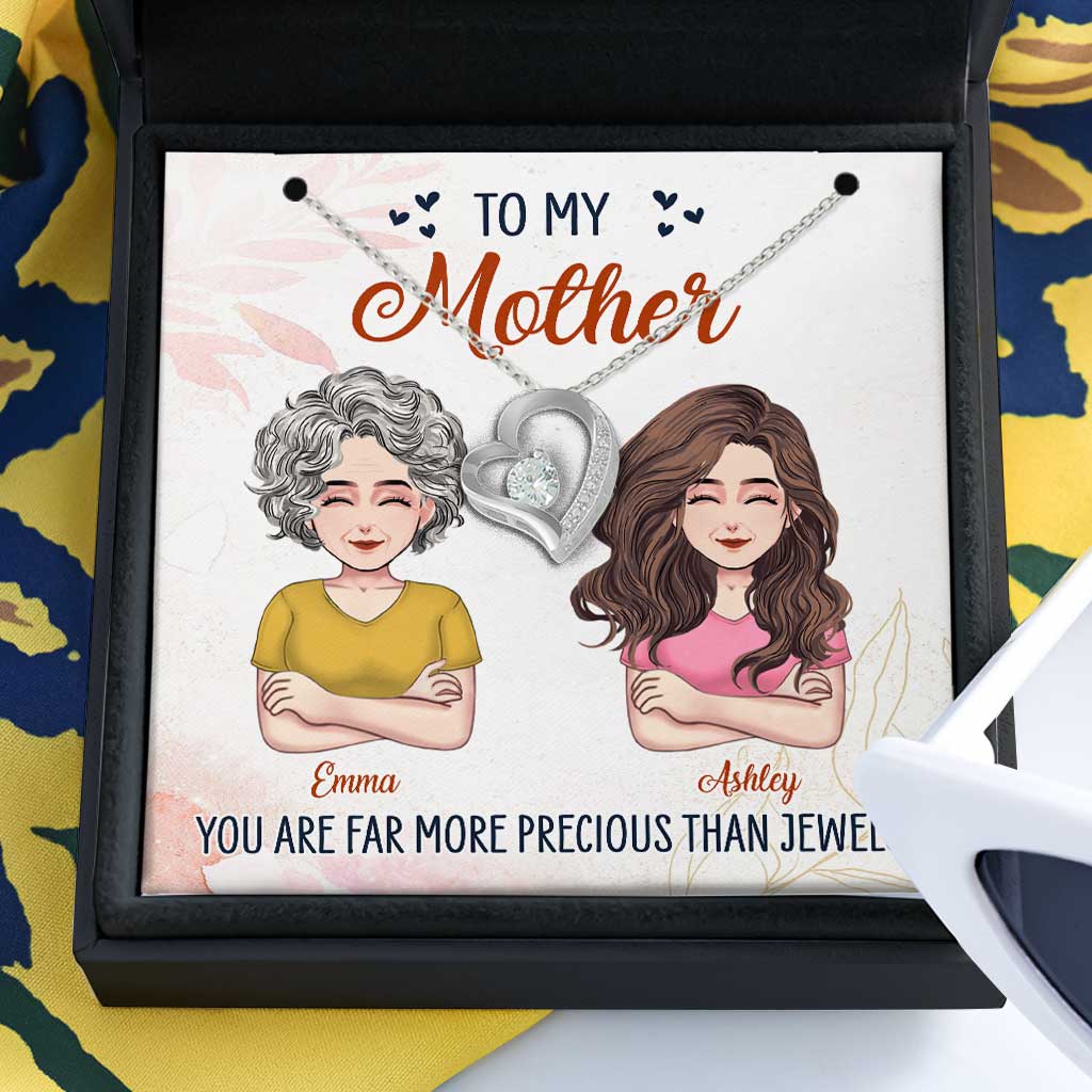 Far More Precious Than Jewels - Personalized Mother's Day Mother Necklace