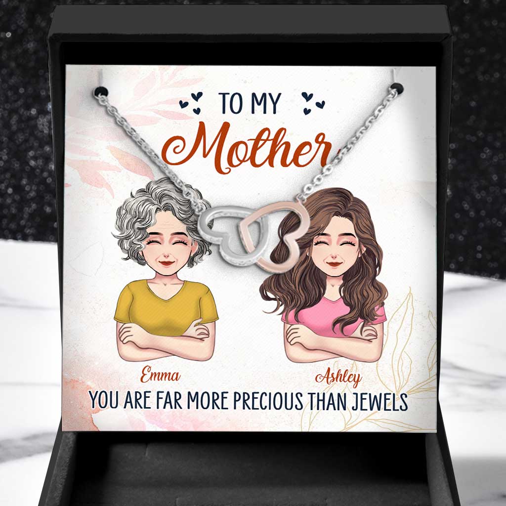 Far More Precious Than Jewels - Personalized Mother's Day Mother Necklace