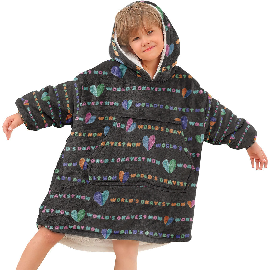 World’s Okayest Mom - Personalized Mother's Day Mother Blanket Hoodie