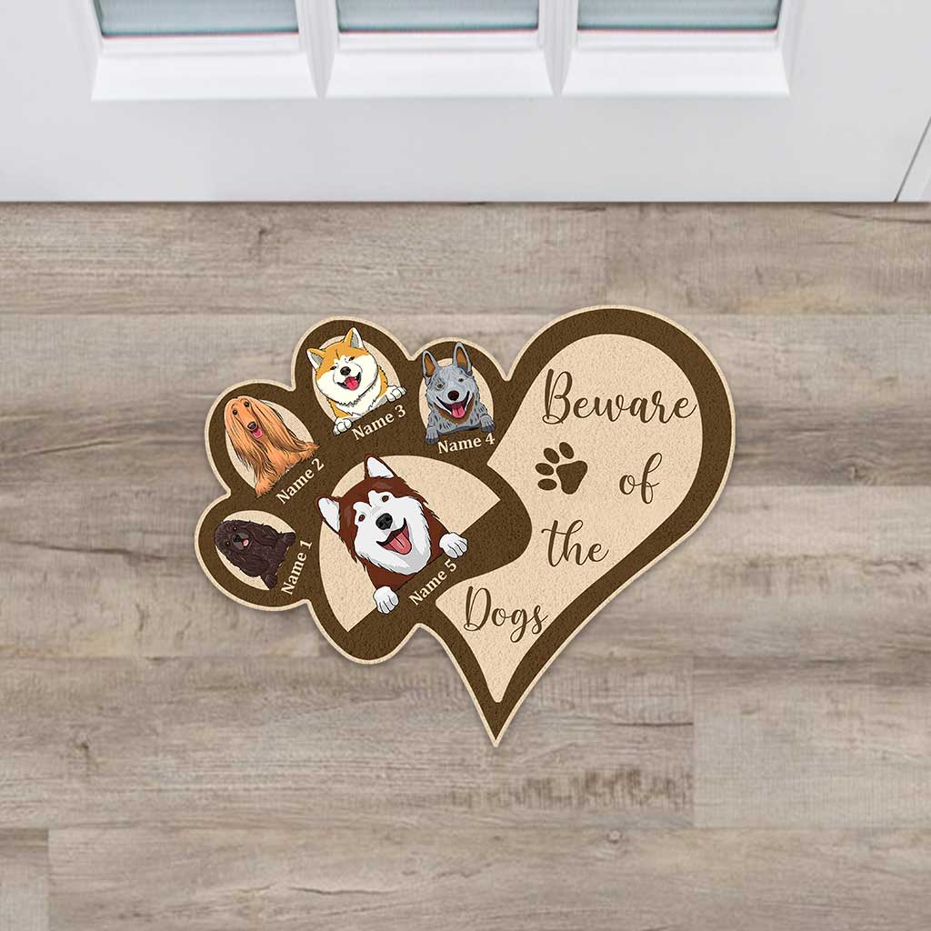 Home Is Where My Dogs Are - Personalized Shaped Doormat