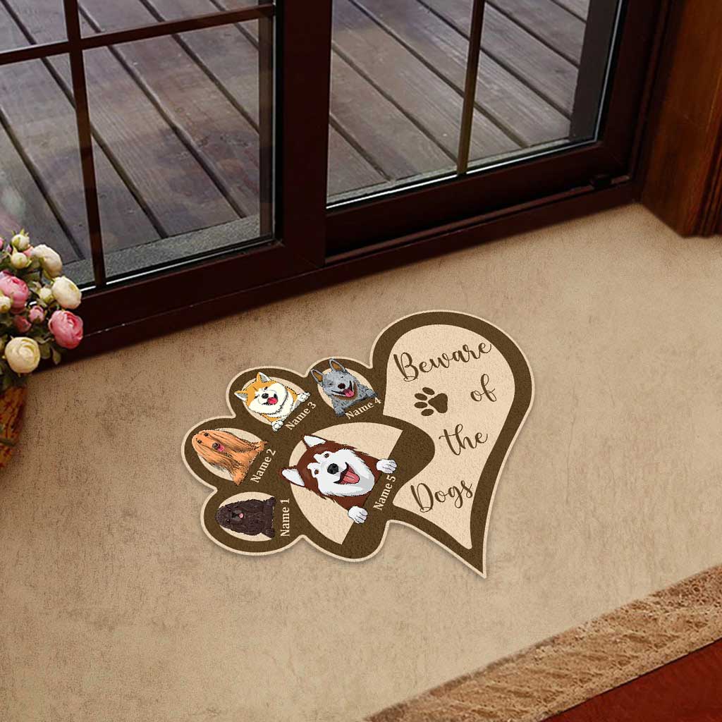 Home Is Where My Dogs Are - Personalized Shaped Doormat