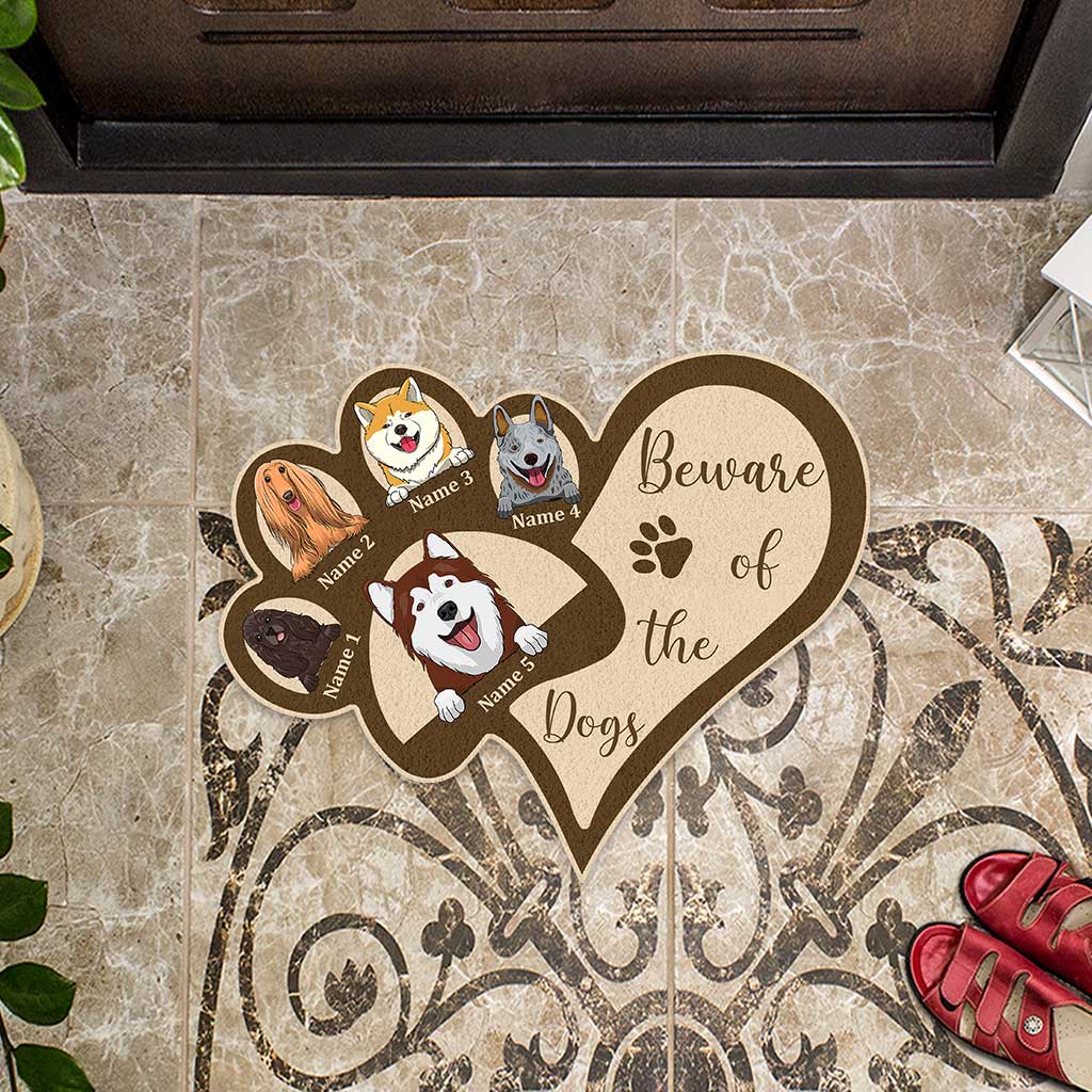 Home Is Where My Dogs Are - Personalized Shaped Doormat