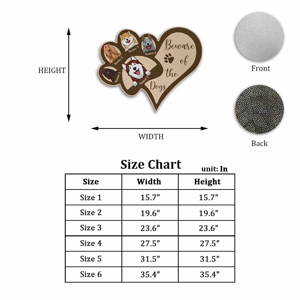 Home Is Where My Dogs Are - Personalized Shaped Doormat