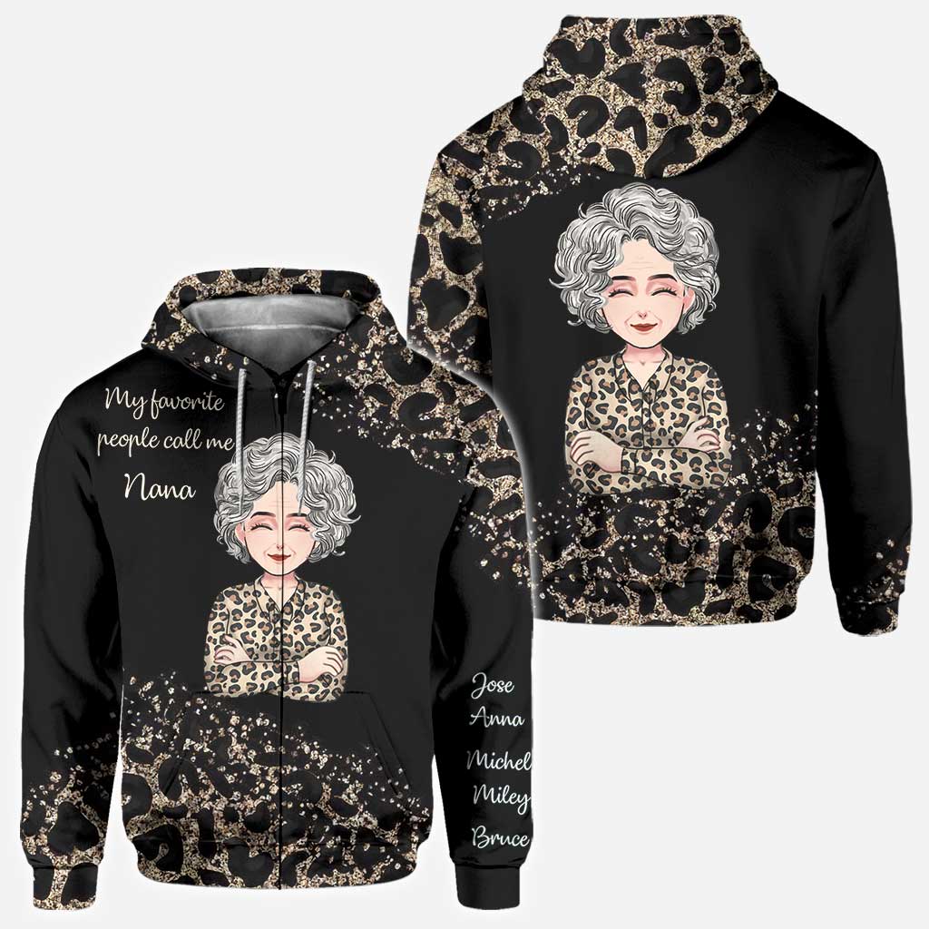 My Favorite People - Personalized Mother's Day Grandma All Over T-shirt and Hoodie