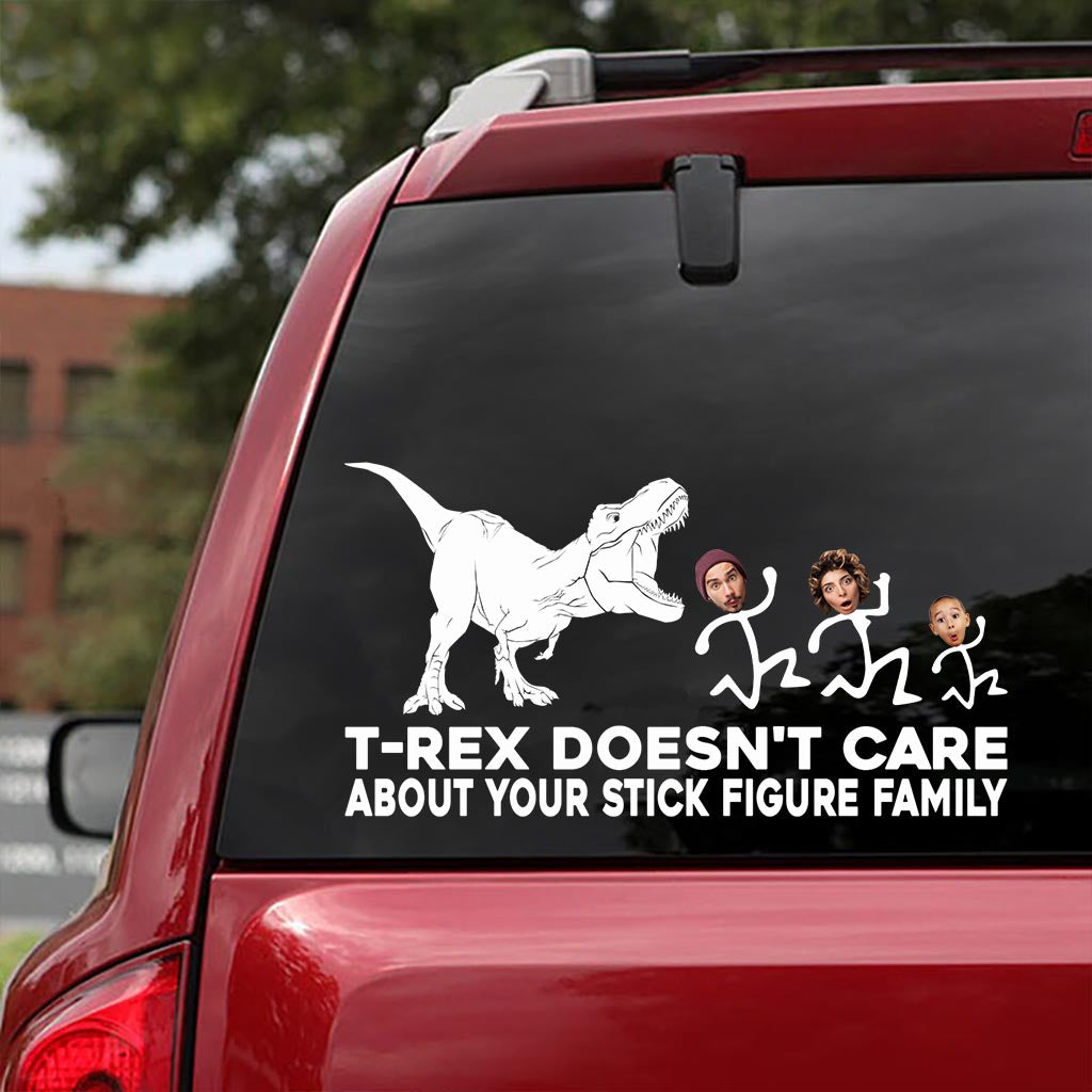 T-rex Doesn't Care - Dinosaur gift for friend, mom, dad, husband, wife, girlfriend, boyfriend - Personalized Decal Full