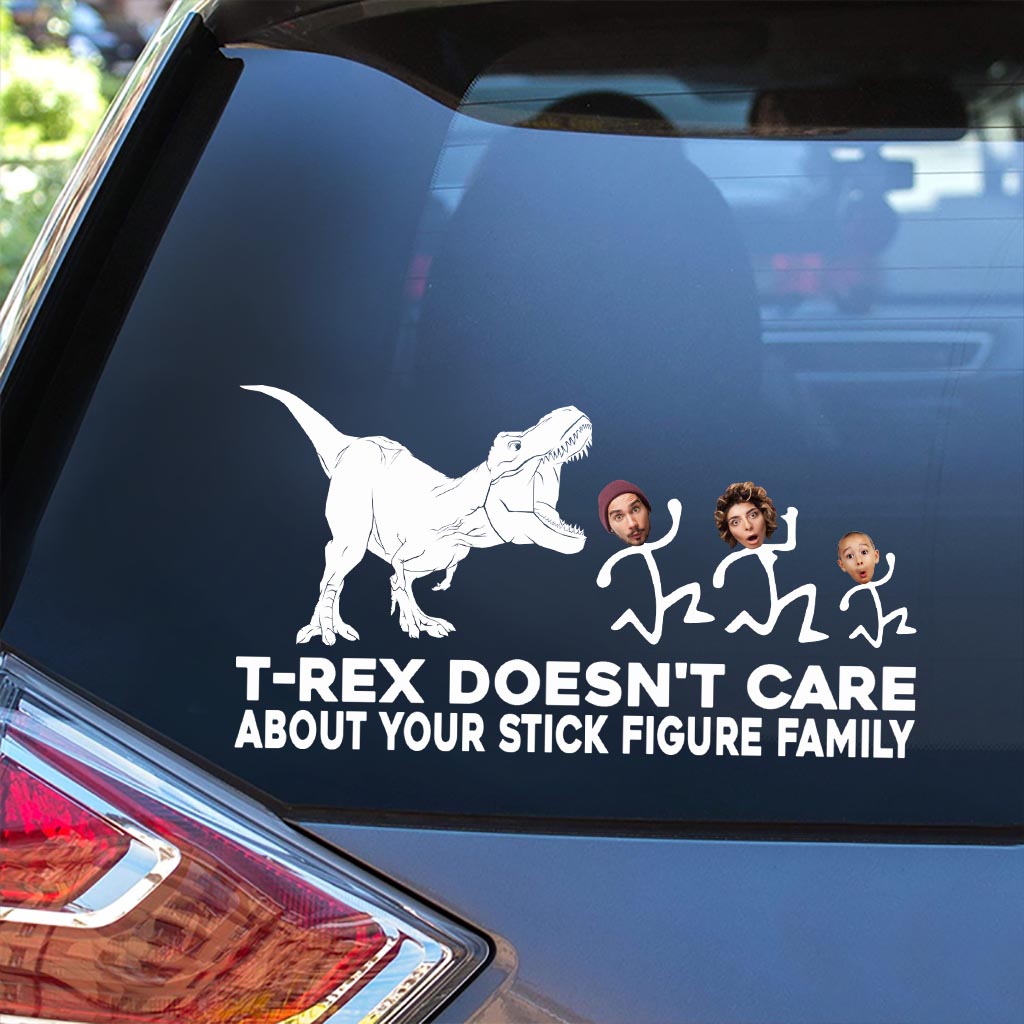 T-rex Doesn't Care - Dinosaur gift for friend, mom, dad, husband, wife, girlfriend, boyfriend - Personalized Decal Full