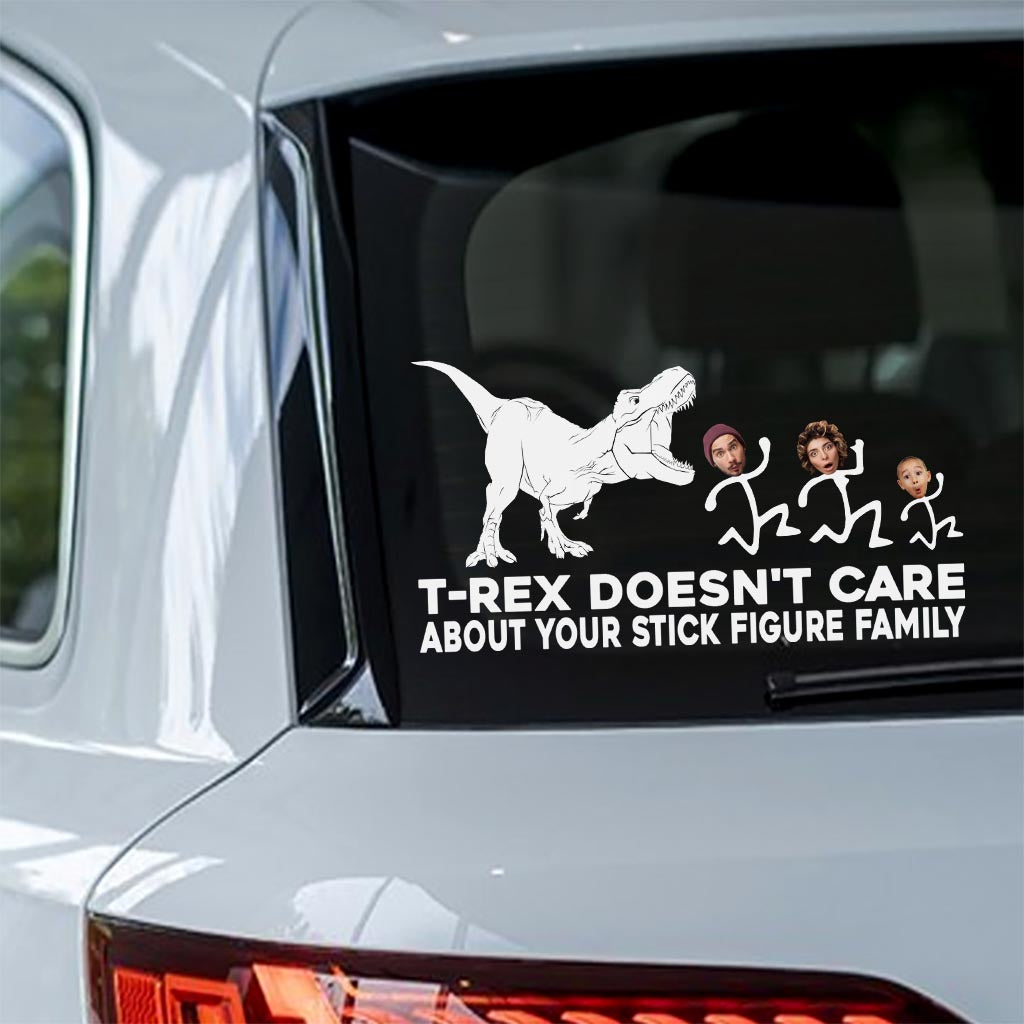 T-rex Doesn't Care - Dinosaur gift for friend, mom, dad, husband, wife, girlfriend, boyfriend - Personalized Decal Full