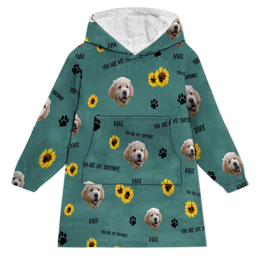 Du bist mein Sonnenschein – Hundegeschenk für Katzenliebhaber – Personalisierter Decken-Hoodie