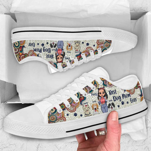 Best Dog Mom Ever - Personalized Dog Low Top Shoes