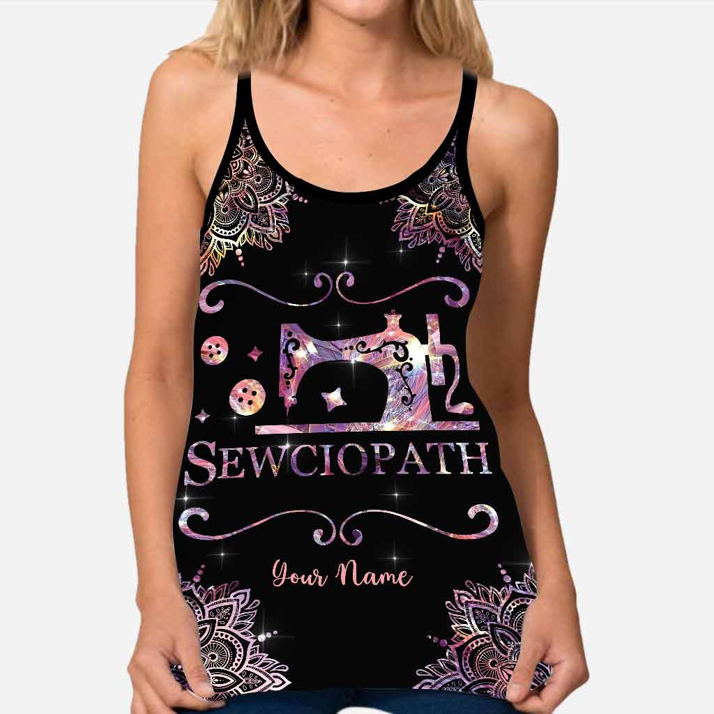 Sewciopath - Personalized Sewing Cross Tank Top and Leggings