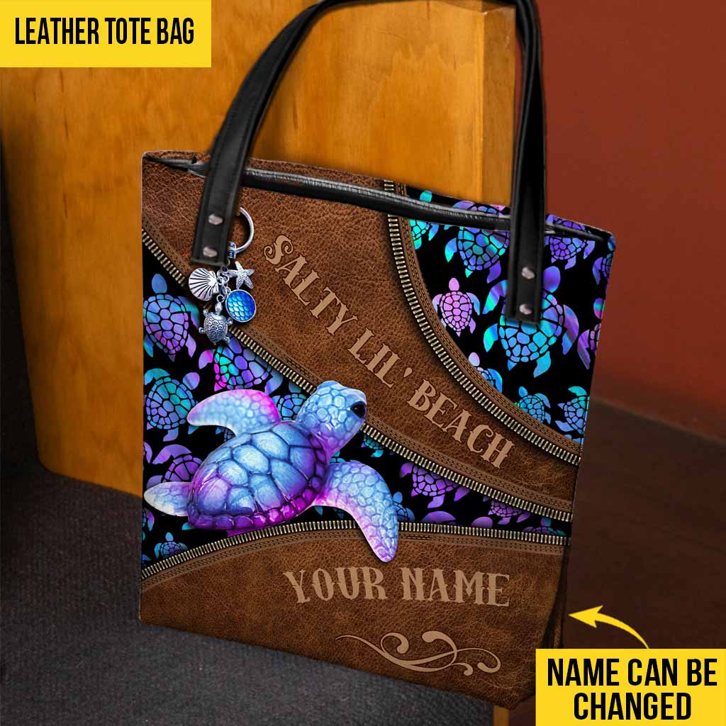 Salty Lil Beach - Turtle Personalized Tote Bag