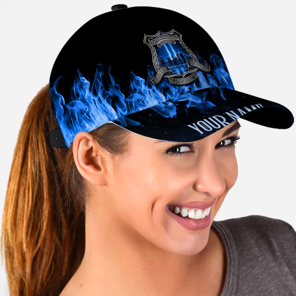 Never Forget - Police Officer Personalized Classic Cap With Printed Vent Holes