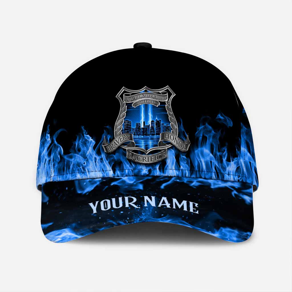 Never Forget - Police Officer Personalized Classic Cap With Printed Vent Holes