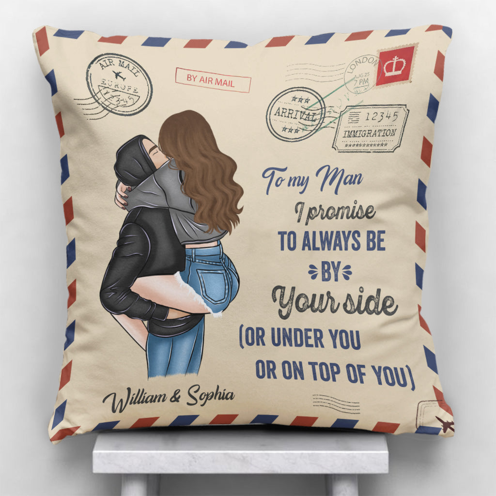 I Promise To Be By Your Side - Personalized Couple Throw Pillow