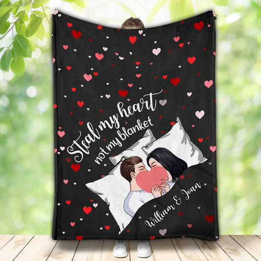 Steal My Heart Not My Blanket - Personalized Couple Blanket