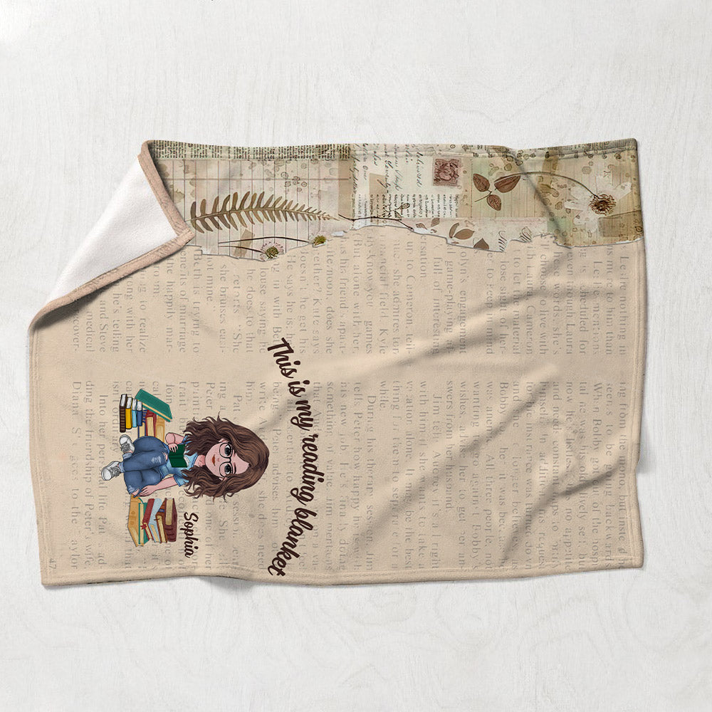 This Is My Reading Blanket - Book gift for mom, daughter, girlfriend, wife - Personalized Blanket