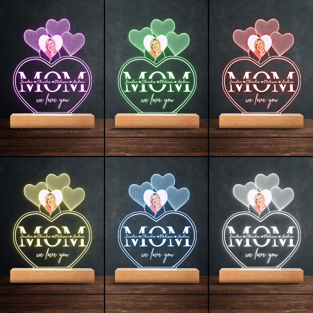 Wishes Are Granted In A Mother's Heart - Personalized Mother's Day Mother Shaped Plaque Light Base