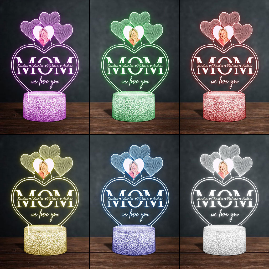 Wishes Are Granted In A Mother's Heart - Personalized Mother's Day Mother Shaped Plaque Light Base