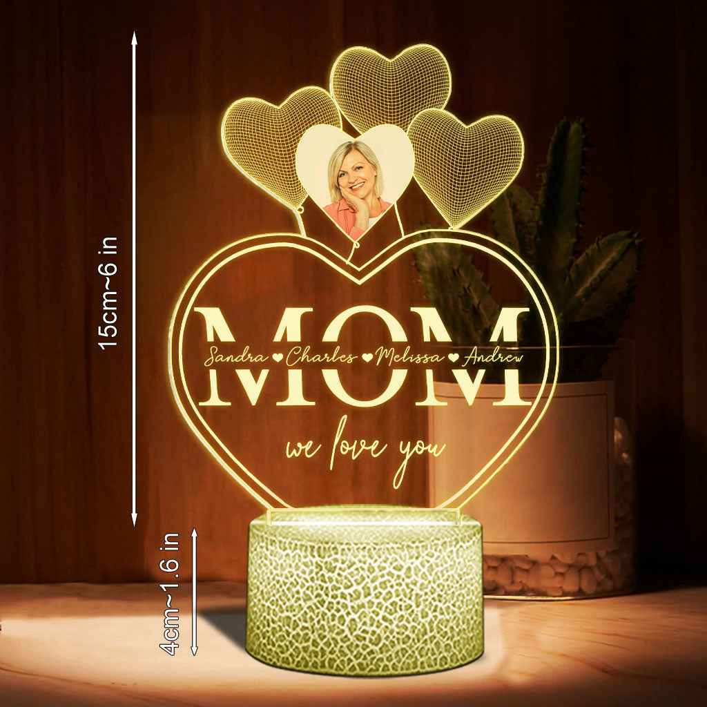 Wishes Are Granted In A Mother's Heart - Personalized Mother's Day Mother Shaped Plaque Light Base