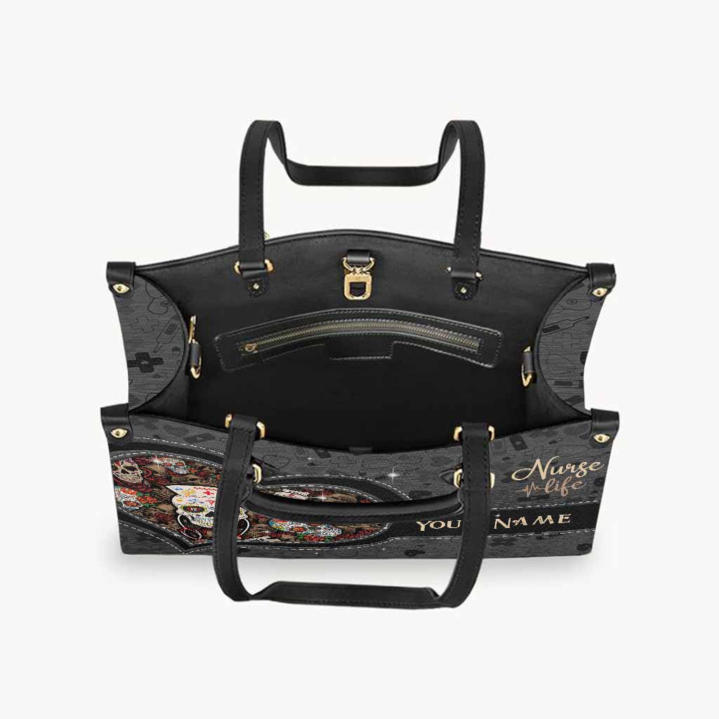 Vie d'infirmière - Sac à main en cuir personnalisé pour infirmière