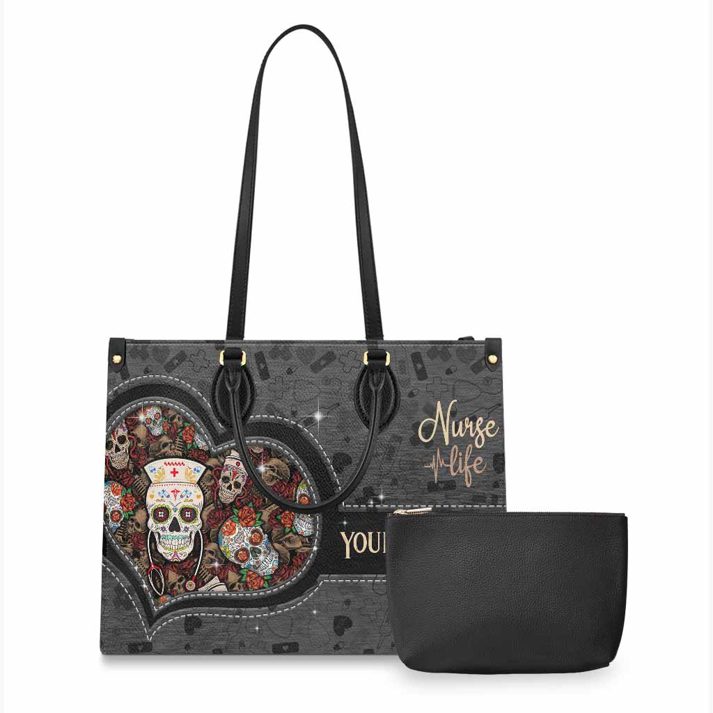 Vie d'infirmière - Sac à main en cuir personnalisé pour infirmière