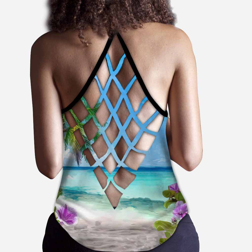 Alles ist gut, solange die Sonne scheint – Personalisiertes Tanktop für Meeresliebhaber mit Kreuz
