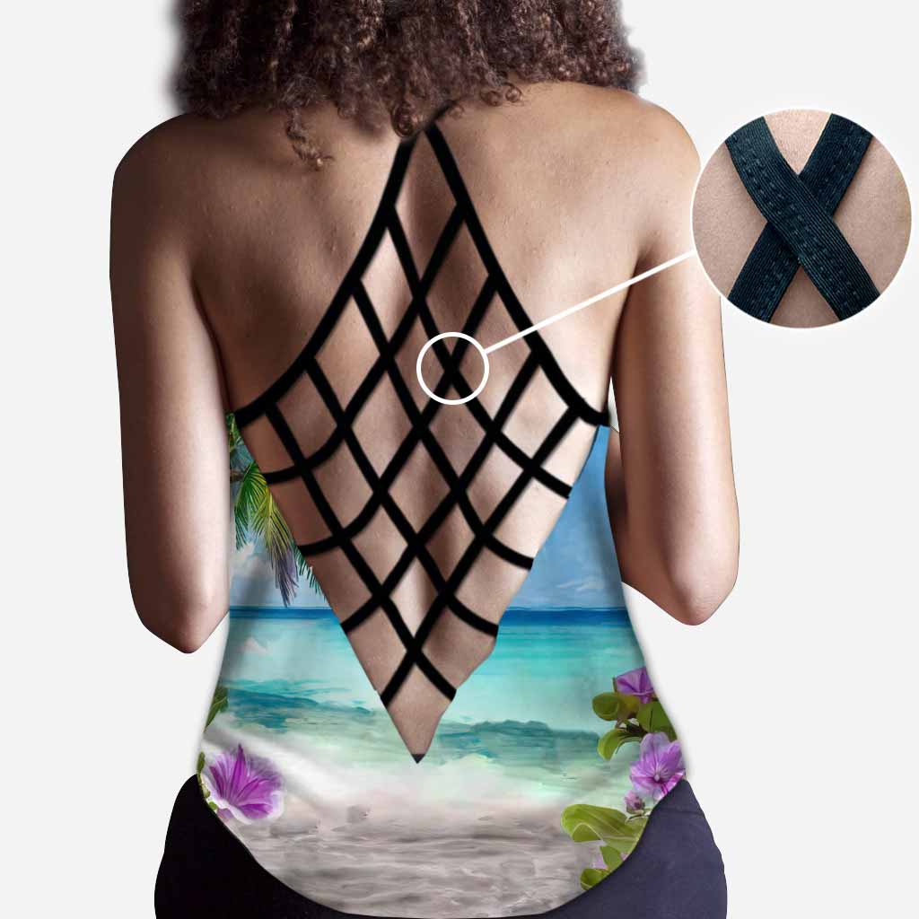 Alles ist gut, solange die Sonne scheint – Personalisiertes Tanktop für Meeresliebhaber mit Kreuz