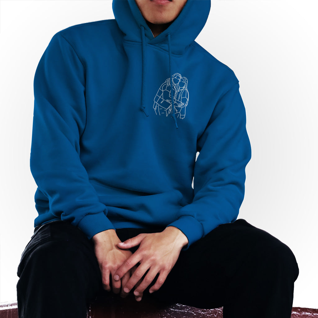 Custom Line Art - Personalized Bestie Embroidered Hoodie