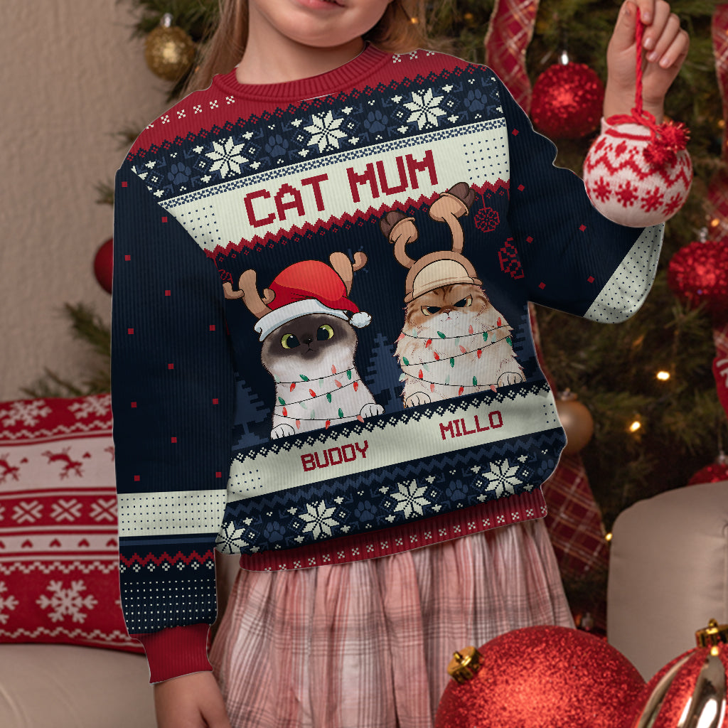 Meowy Christmas - Personalized Cat Ugly Sweater