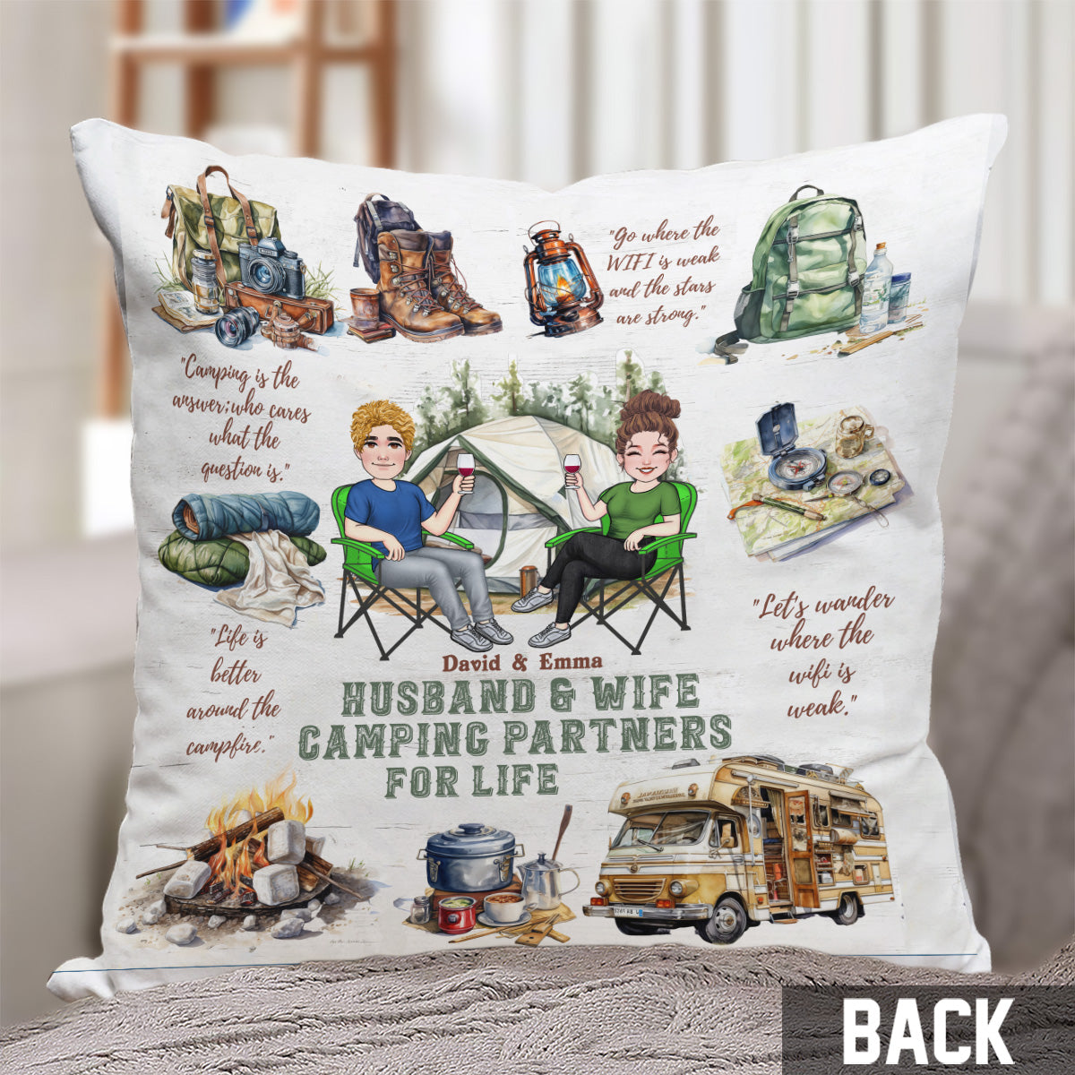 Camping Life - Personalized Camping Throw Pillow