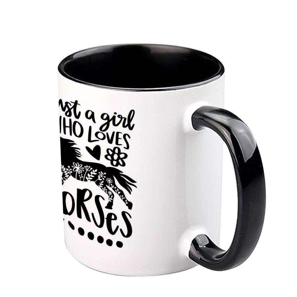 Just A Girl Who Loves Horses - Personalized Horse Accent Mug