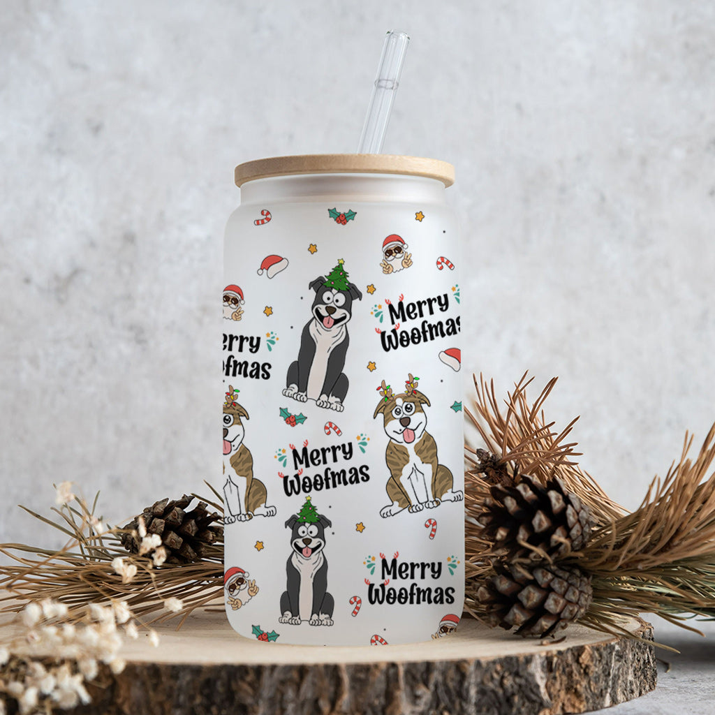 Funny Dogs Cats Merry Woofmas Meowy Catmas - Gift for dog lovers, cat lover - Personalized Can Glass