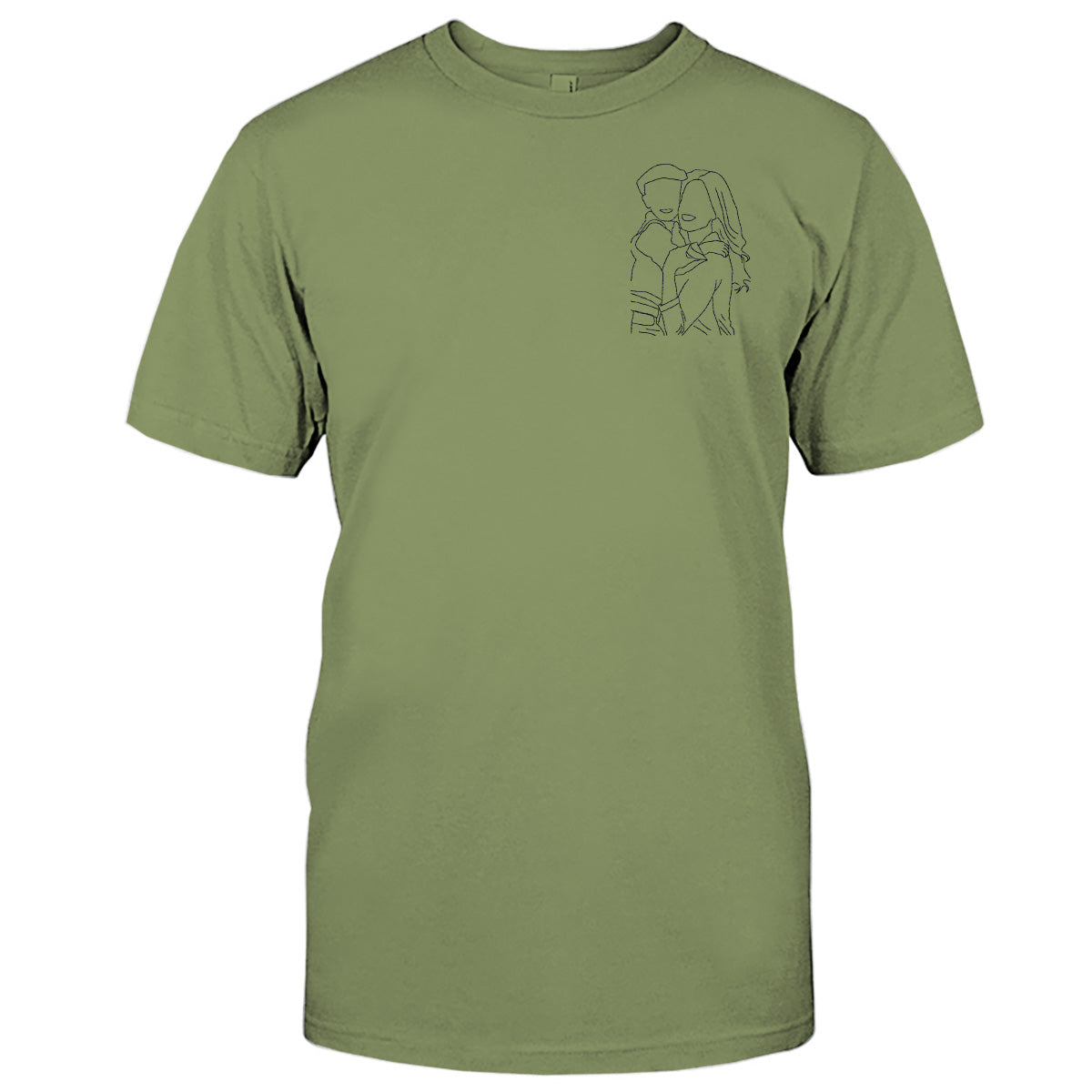 Individuelle Linienzeichnung – Personalisiertes, besticktes T-Shirt für Stiefmütter