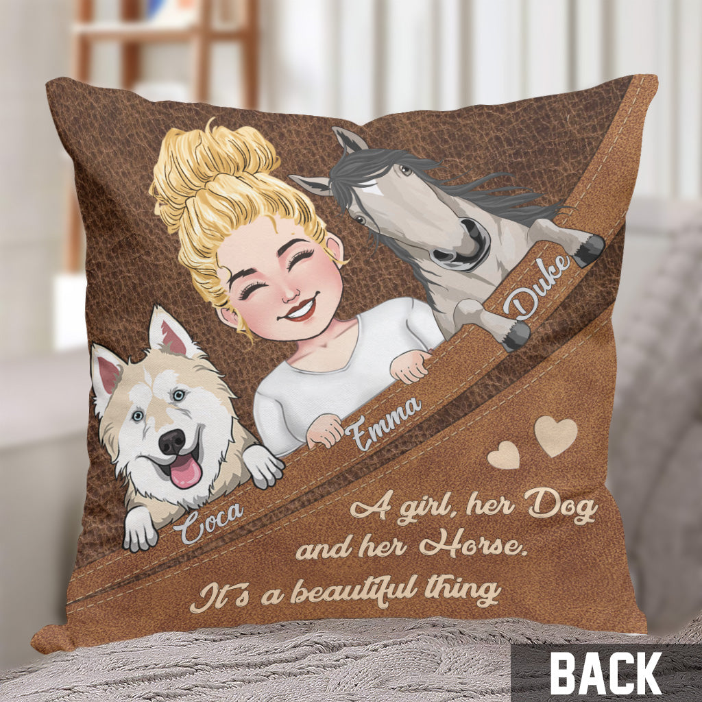 What A Beautiful Thing - Horse gift for dog lover, cat lover - Personalized Throw Pillow